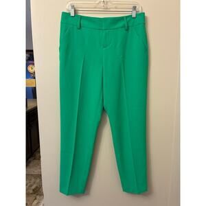 Alice + Olivia Stacey Slim Trouser Pants in Mint Kelly Green Size 6